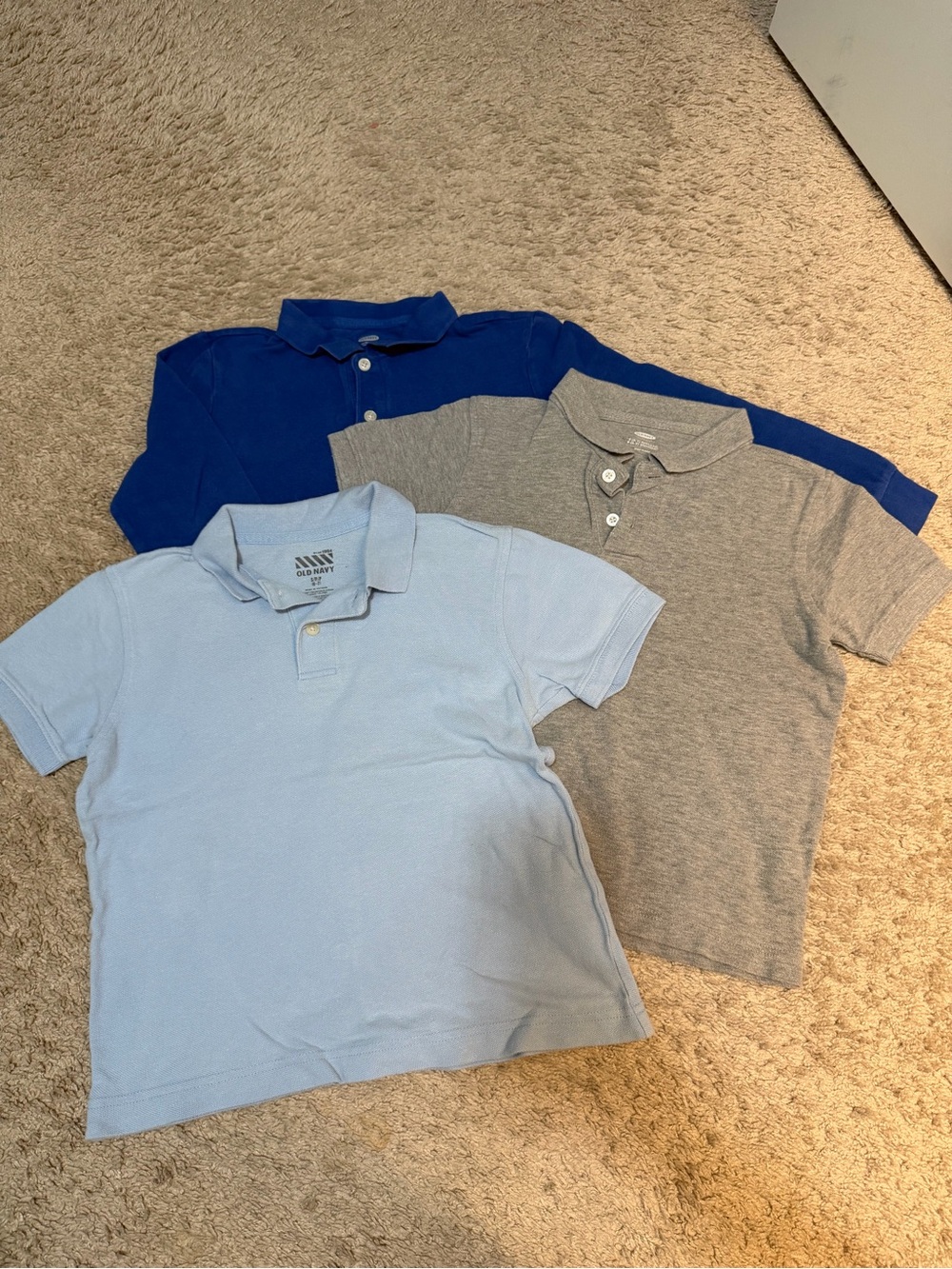 Old Navy Boys Polo Trio - Light Blue, Gray, Royal Blue